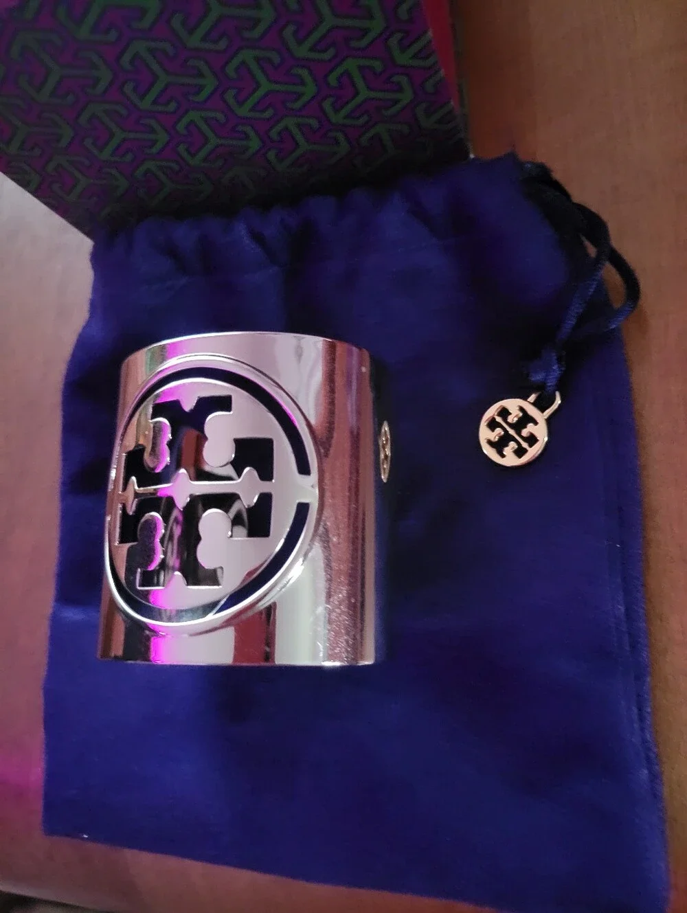 Tory Burch shiny silver